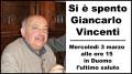 LUTTO A PORTOGRUARO: SI E' SPENTO IL DOTTOR GIANCARLO VINCENTI